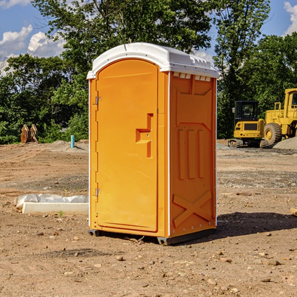 how often are the portable restrooms cleaned and serviced during a rental period in Hollister Florida